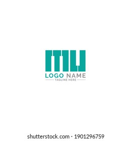 MU letter logo design vector template