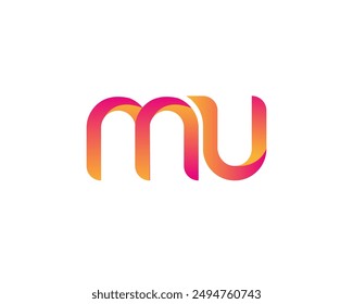 mu letter logo. mu logo design vector illustration