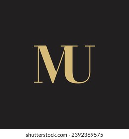 MU Letter Logo, Monogram, M and U Monogram, Design, MU Initials Letter,