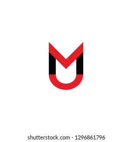 Mu letter logo. Mv letter logo