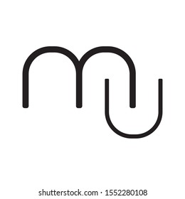 MU letter logo template vector icon design