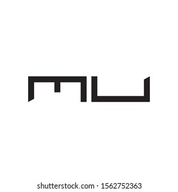 MU letter logo template vector icon design