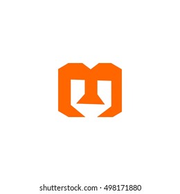 mu letter vector logo