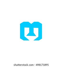 mu letter vector logo