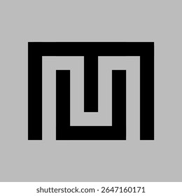 MU LETTER VECTOR LOGO UNIQUE SQUARE