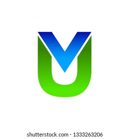 MU logo with the concepts of 2 color green and blue