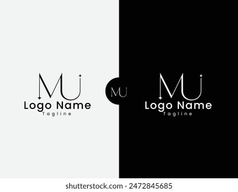 Mi diseño de logotipo. Diseño de letras. Fuente. Mi carta de diseño. Escrito a mano. Premium. Mi carta. Logotipo de U. Negocios. Creativo. Guión. Diseño tipográfico.