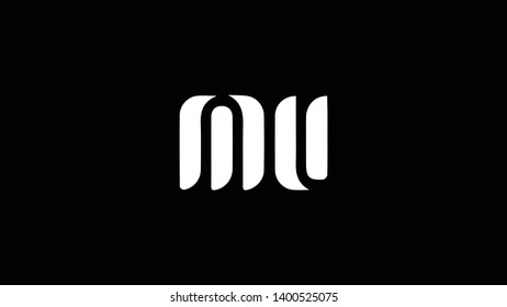 MU logo design template vector illustration minimal design