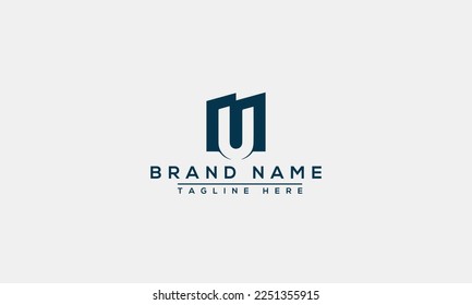 MU logo Design Template Vector Graphic Branding Element.