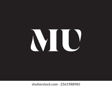 MU logo Design Template Vector Graphic Branding Element.
