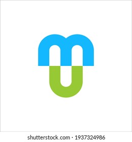 MU logo design vector sign