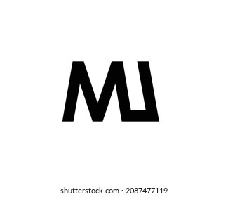 plantilla vectorial de diseño de logotipo de MU