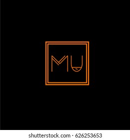 mu logo letter initial, Abstract Polygonal Background Logo, design for Corporate Business Identity,flat icon, Alphabet letter

