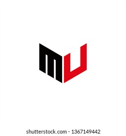 MU Logo Letter Initial With Red and Black Colors