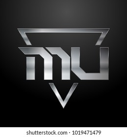 MU Logo, Metal Logo, Silver Logo, Monogram, Polygon