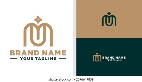 MU LOGO MONOGRAM LINE LUXURY ELEGANCE EDITABLE