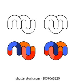 MU logo, monogram, vector