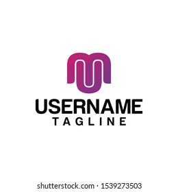 Mu logo monogram vector Modern