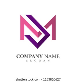 MU logo, UM logo, initial name business logo template