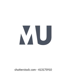 MU Logo. Vector Graphic Branding Letter Element. White Background