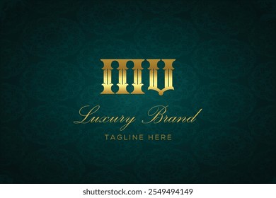 DESIGN DE LOGOTIPO DE CARTA DE LUXO MU. É um logotipo de monograma de letras de luxo, este logotipo é feito pela combinação de duas letras