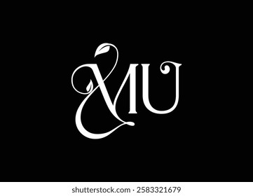 MU luxury logo design vector icon symbol circle