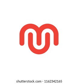 MU M logo design vector