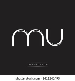 mu m u logo Initial Letter Split Lowercase Modern Style