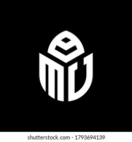 MU monogram logo with a cypress shape luxury style design template