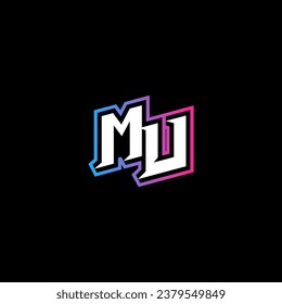 MU monogram logo design with abstract shape concept in vector