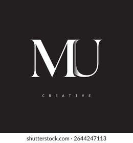 MU Monograma Logo Mínimo Elegante Letra marca para Luxo, Moda   Marcas criativas	
