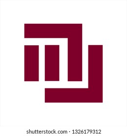 mu, nu, mw, wm, um initials geometric letter company logo