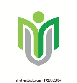mu with people icon logo design vector.