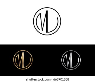 MU round circle shape initial letter logo
