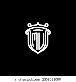 MU shield initial monogram with high quality professional design that will print well