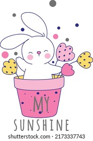 mu sunshine rabbit vectoral drawing for little cutie girls kids fashion