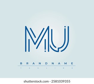 MU Technology Letter Logo Template. This tech letter logo is a graphic mark that uses letters to represent a technology company.