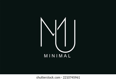 MU or UM Abstract initial monogram letter alphabet logo