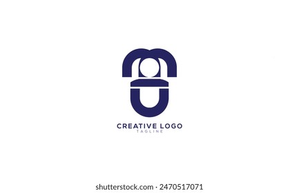 MU UM Abstract initial monogram letter alphabet logo design