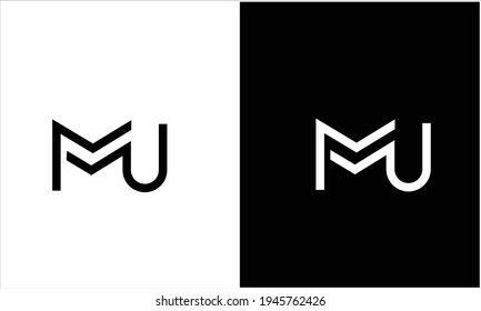 MU ,UM Abstract Letters Logo Monogram