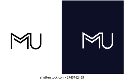 MU ,UM Abstract Letters Logo Monogram