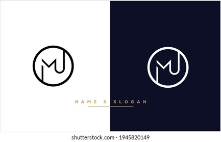 MU ,UM Abstract Letters Logo Monogram