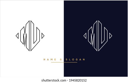 MU ,UM Abstract Letters Logo Monogram