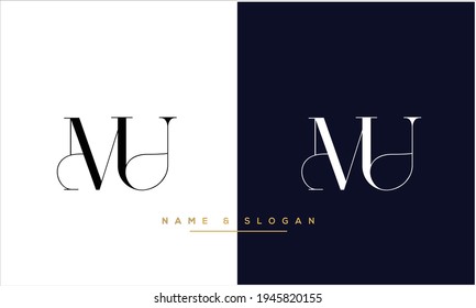 MU ,UM Abstract Letters Logo Monogram