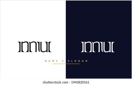 MU ,UM Abstract Letters Logo Monogram