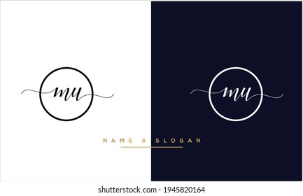 MU ,UM Abstract Letters Logo Monogram