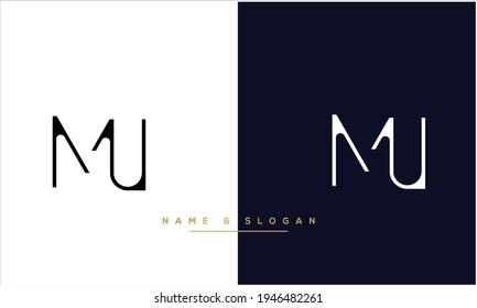 MU ,UM Abstract Letters Logo monogram