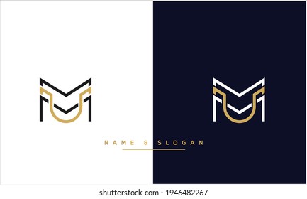 MU ,UM Abstract Letters Logo monogram