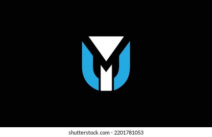 MU, UM Abstract letters logo monogram