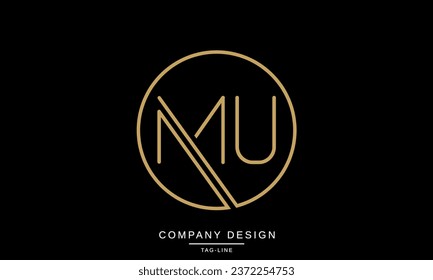 MU, UM, Abstract Letters Logo Monogram